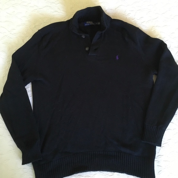 Ralph Lauren Other - RALPH LAUREN Black 3 Button Cotton Sweater Mens L